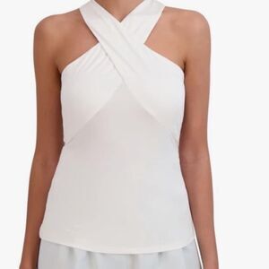 Reiss White Cross-Front Tank Top, S